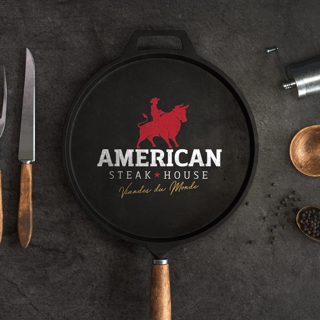 créations d'un logo pour un restaurant Steak House