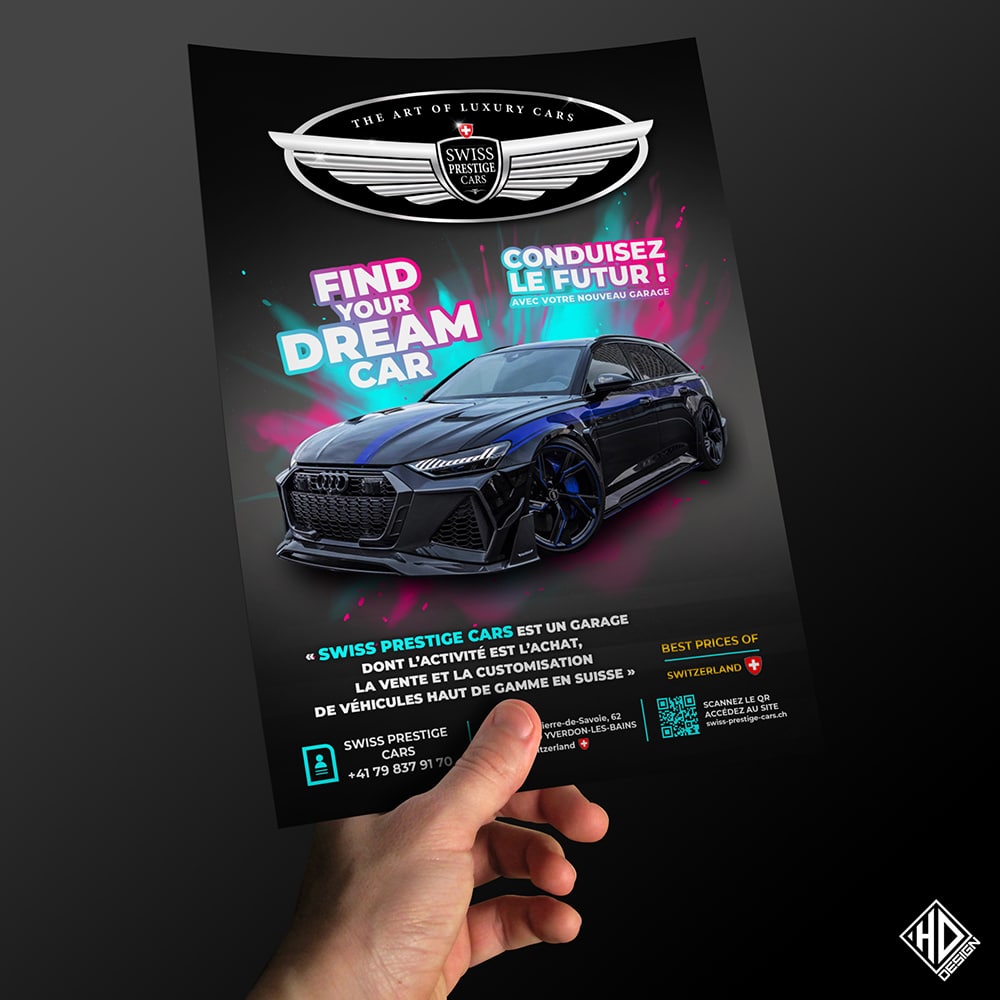 Création d'un un flyers pour une location de véhicules suisse