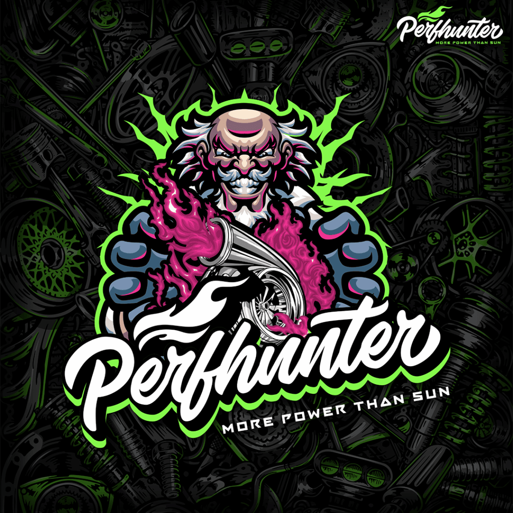 création du logo Perfhunter pour customisation de voiture