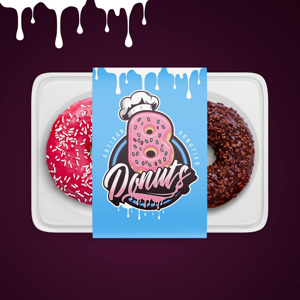création du logo Donuts , artisan - Donutier