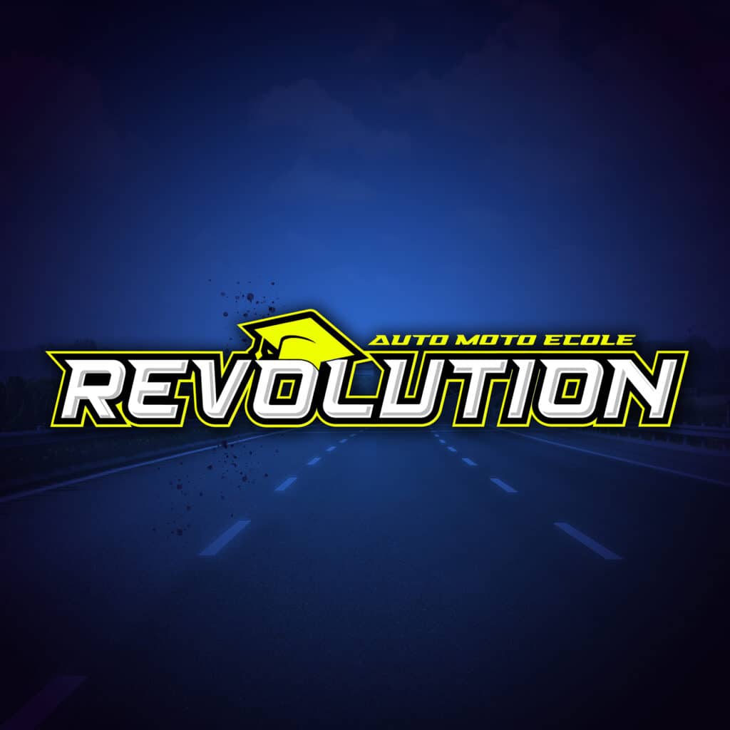 Logo auto moto école REVOLUTION