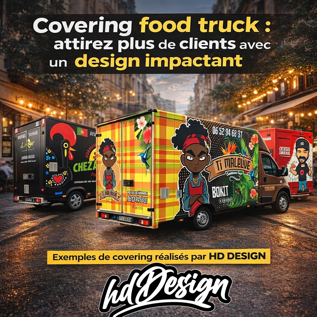 covering food truck professionnel design adhésif camion street food HD DESIGN