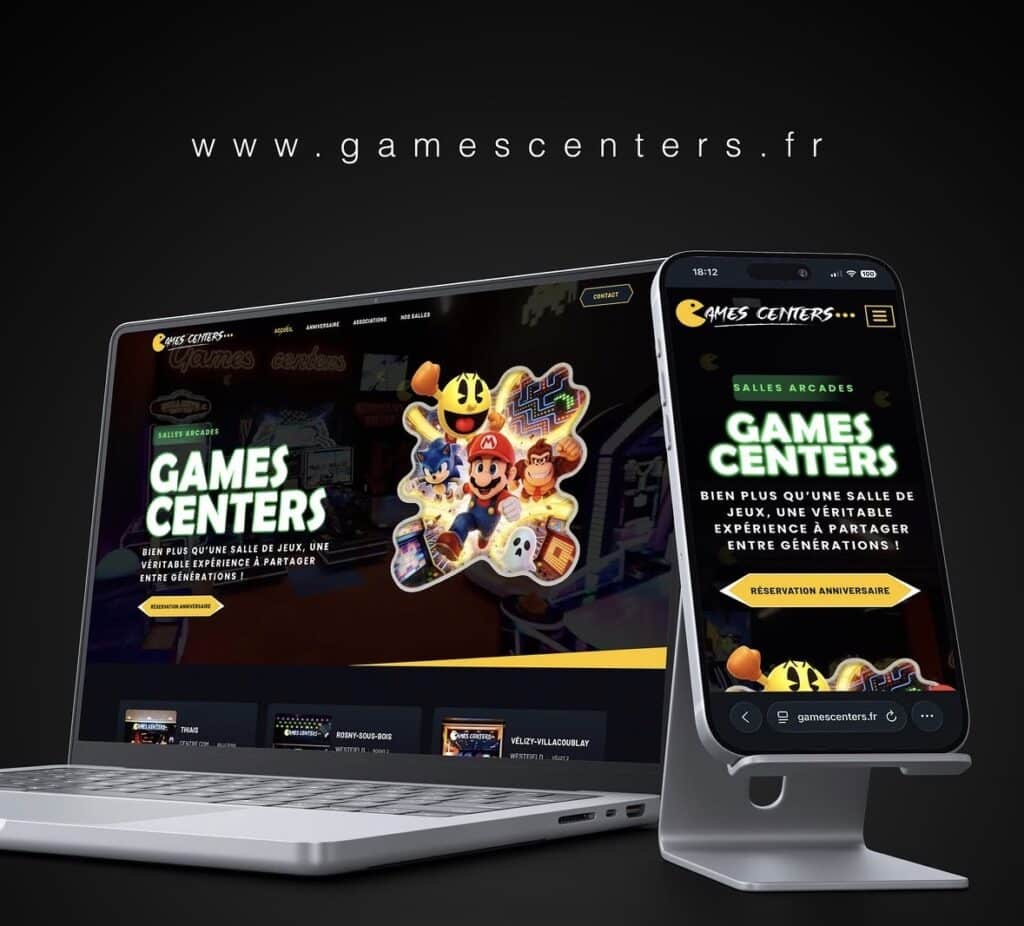 Création du site internet Games Centers avec réservation en ligne réalisée par HD DESIGN